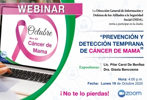 Colaboradores de la DIDA reciben orientaciones sobre Prevención y Detección Temprana de Cáncer de Mama