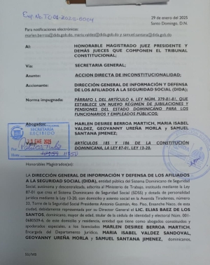 La DIDA somete acción ante el Tribunal Constitucional en defensa de familiares de pensionados fallecidos