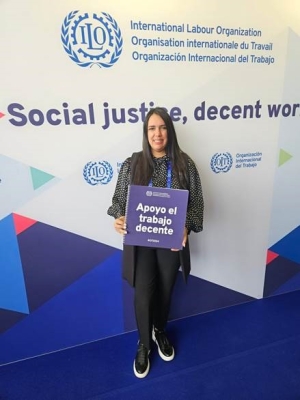 La Directora General de la DIDA, Carolina Serrata Méndez, está participando en la Comisión de Trabajo Decente y Economía del Cuidado en el marco de la 112ª Conferencia del Trabajo de la OIT celebrada en Ginebra