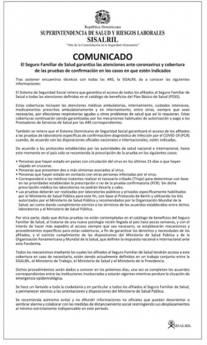 La DIDA informa sobre cobertura de pruebas y atenciones ante Coronavirus